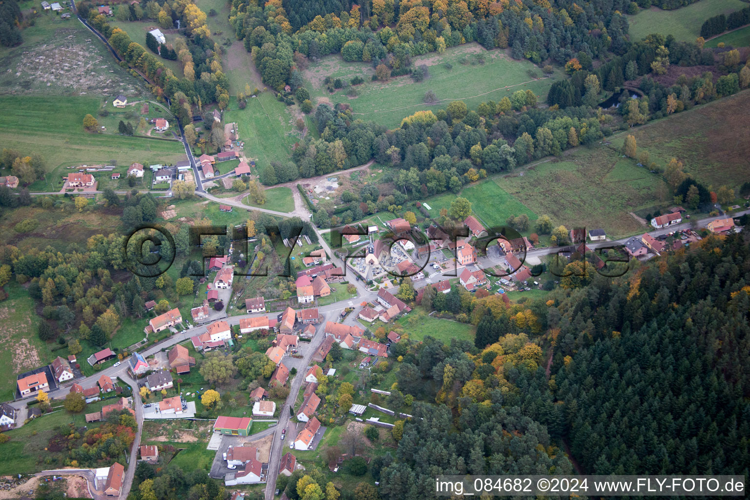 Dambach dans le département Bas Rhin, France d'en haut