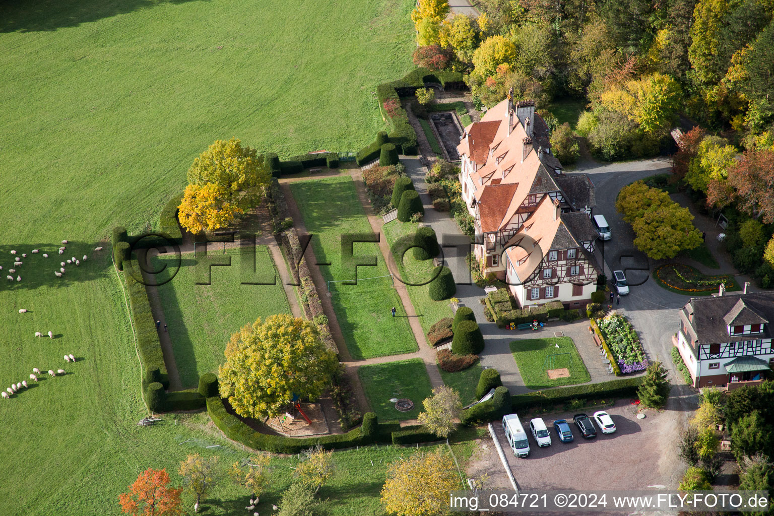 Villa le Riessack à Niederbronn-les-Bains dans le département Bas Rhin, France d'en haut