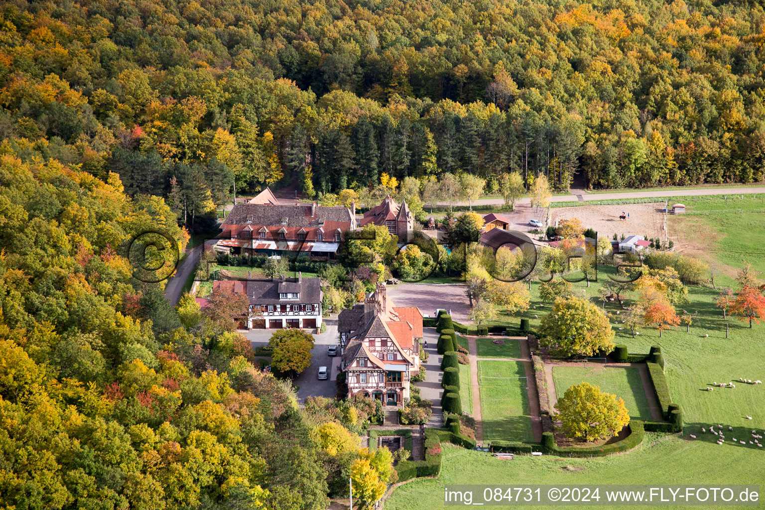 Photographie aérienne de Centre rencontre Albert Schweitzer à Niederbronn-les-Bains dans le département Bas Rhin, France