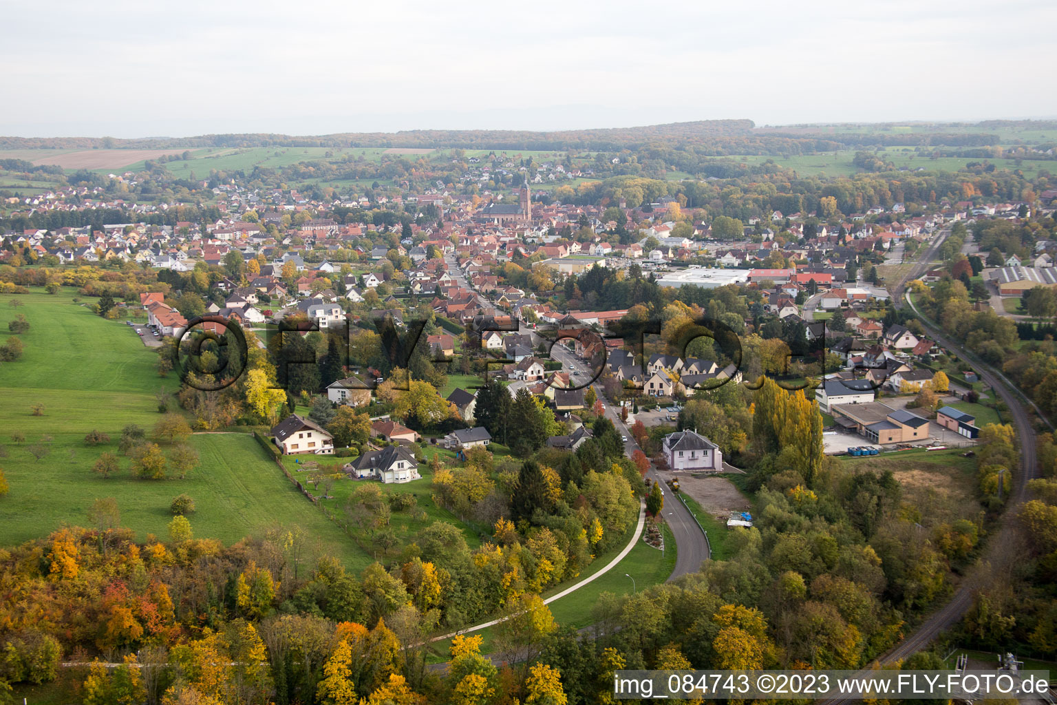 Photographie aérienne de Niederbronn-les-Bains dans le département Bas Rhin, France