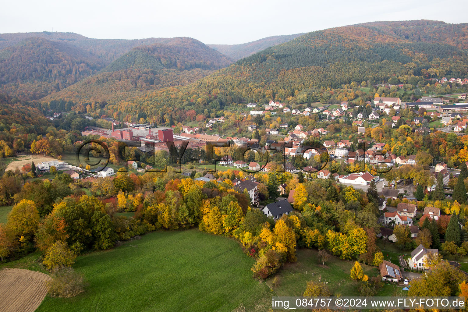 Photographie aérienne de Niederbronn-les-Bains dans le département Bas Rhin, France