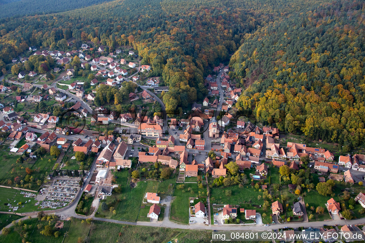 Offwiller dans le département Bas Rhin, France d'en haut