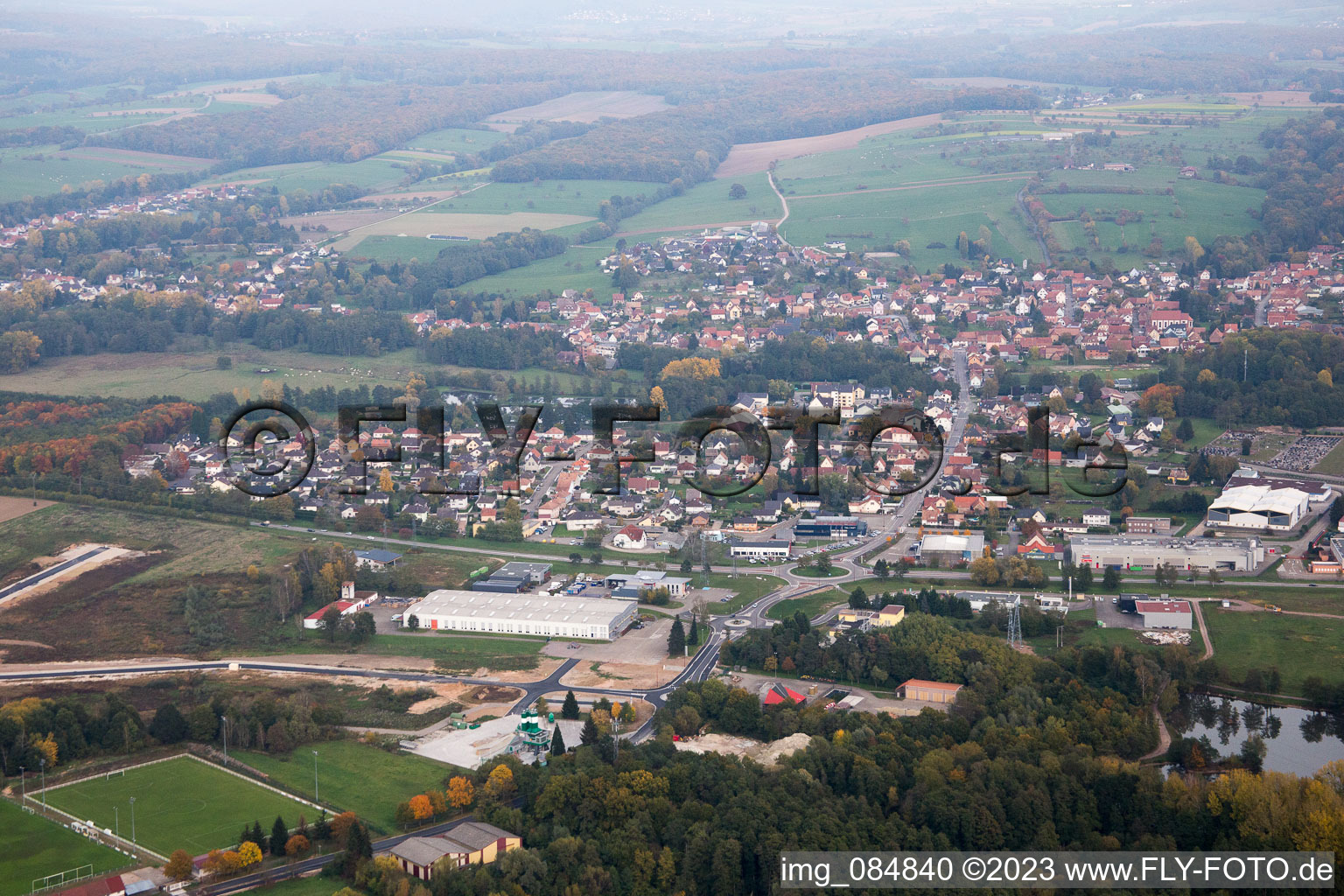 Photographie aérienne de Gumbrechtshoffen dans le département Bas Rhin, France