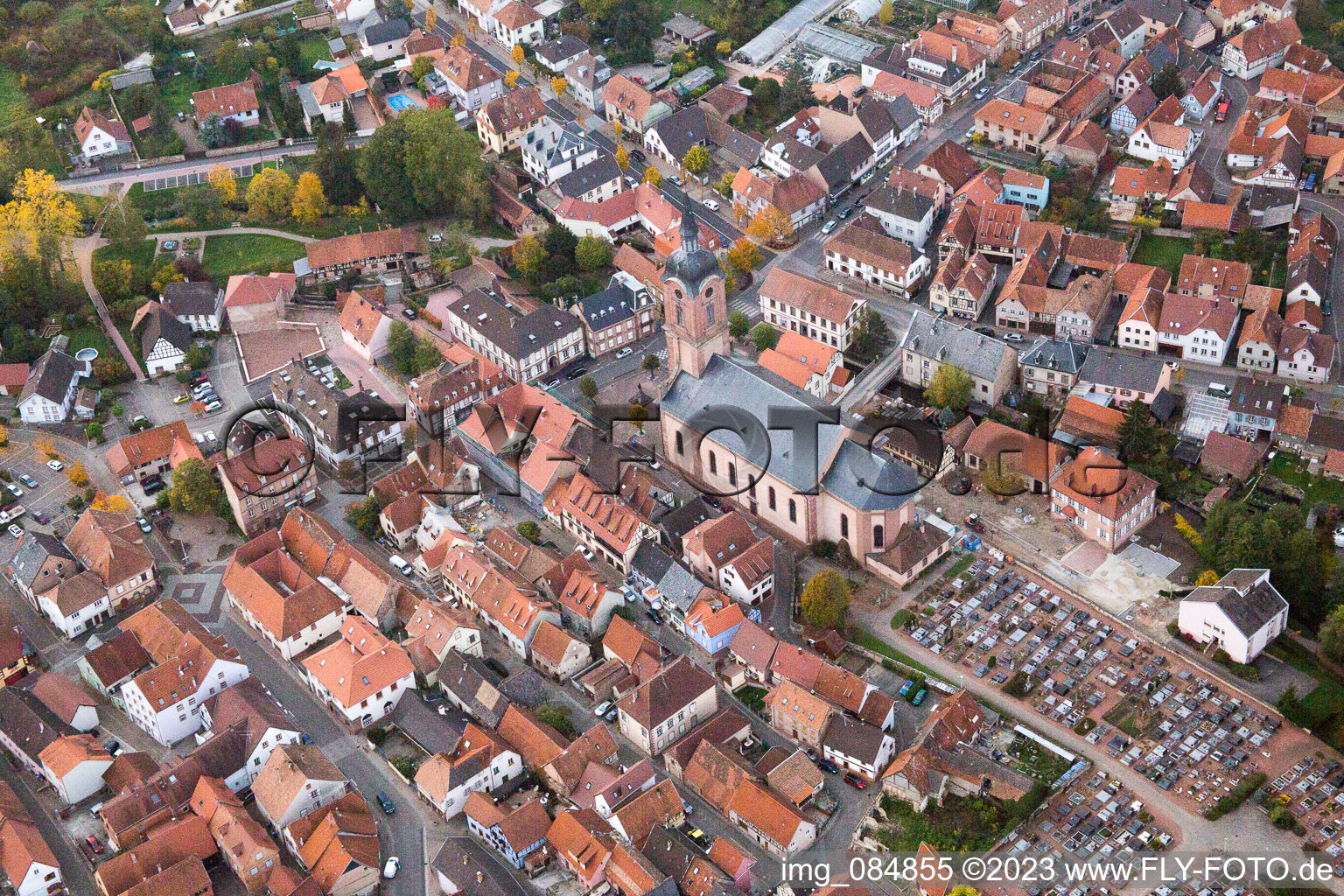 Reichshoffen dans le département Bas Rhin, France d'en haut