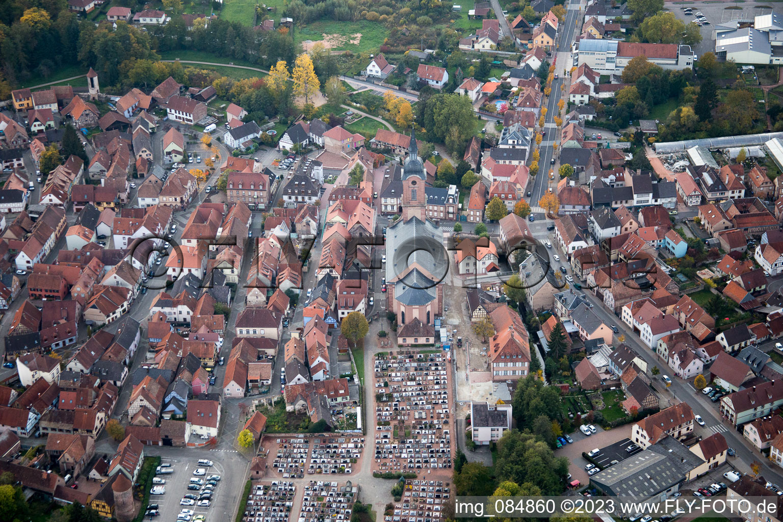 Reichshoffen dans le département Bas Rhin, France depuis l'avion