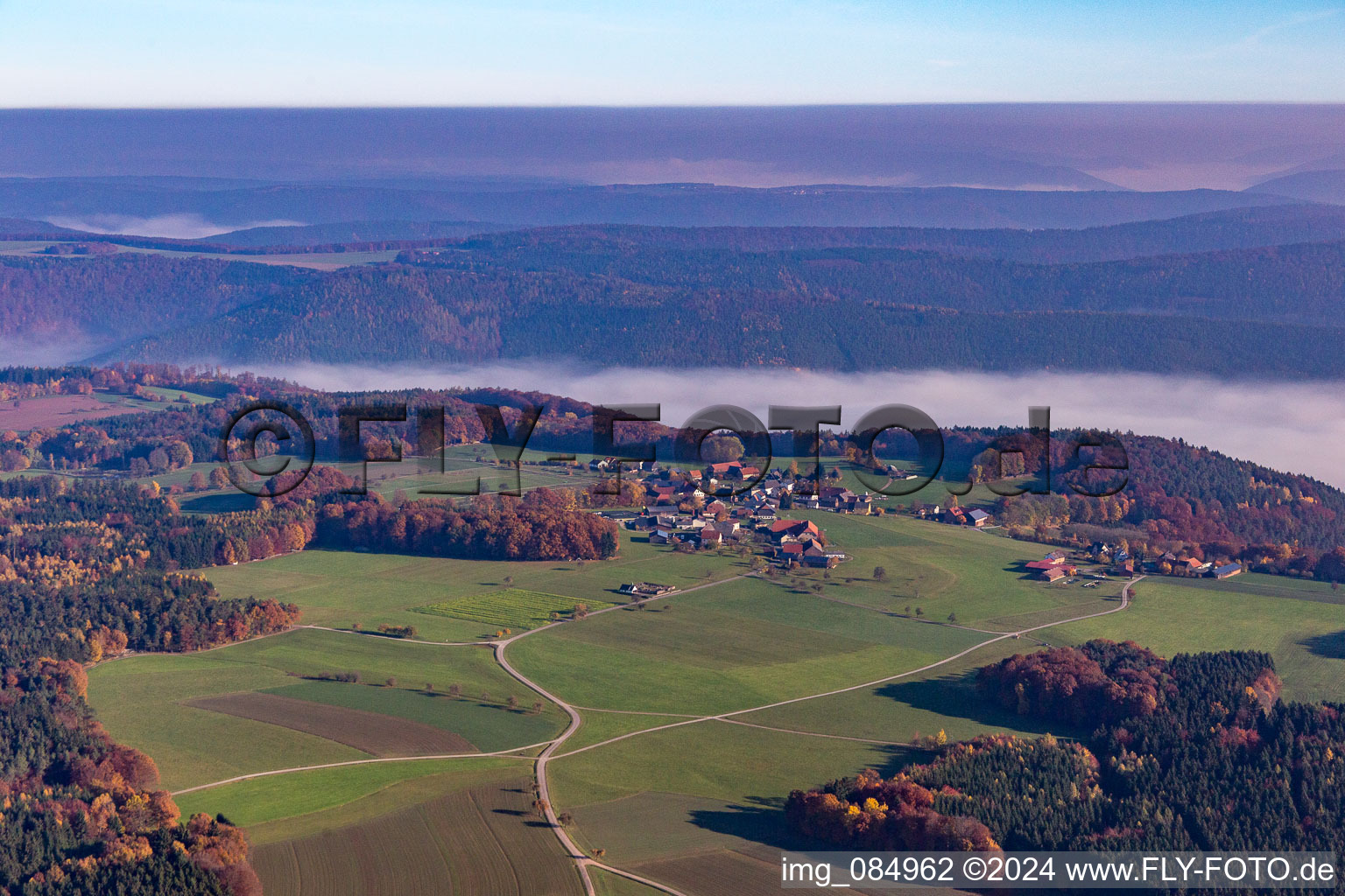 Vue oblique de Quartier Breitenbuch in Kirchzell dans le département Bavière, Allemagne