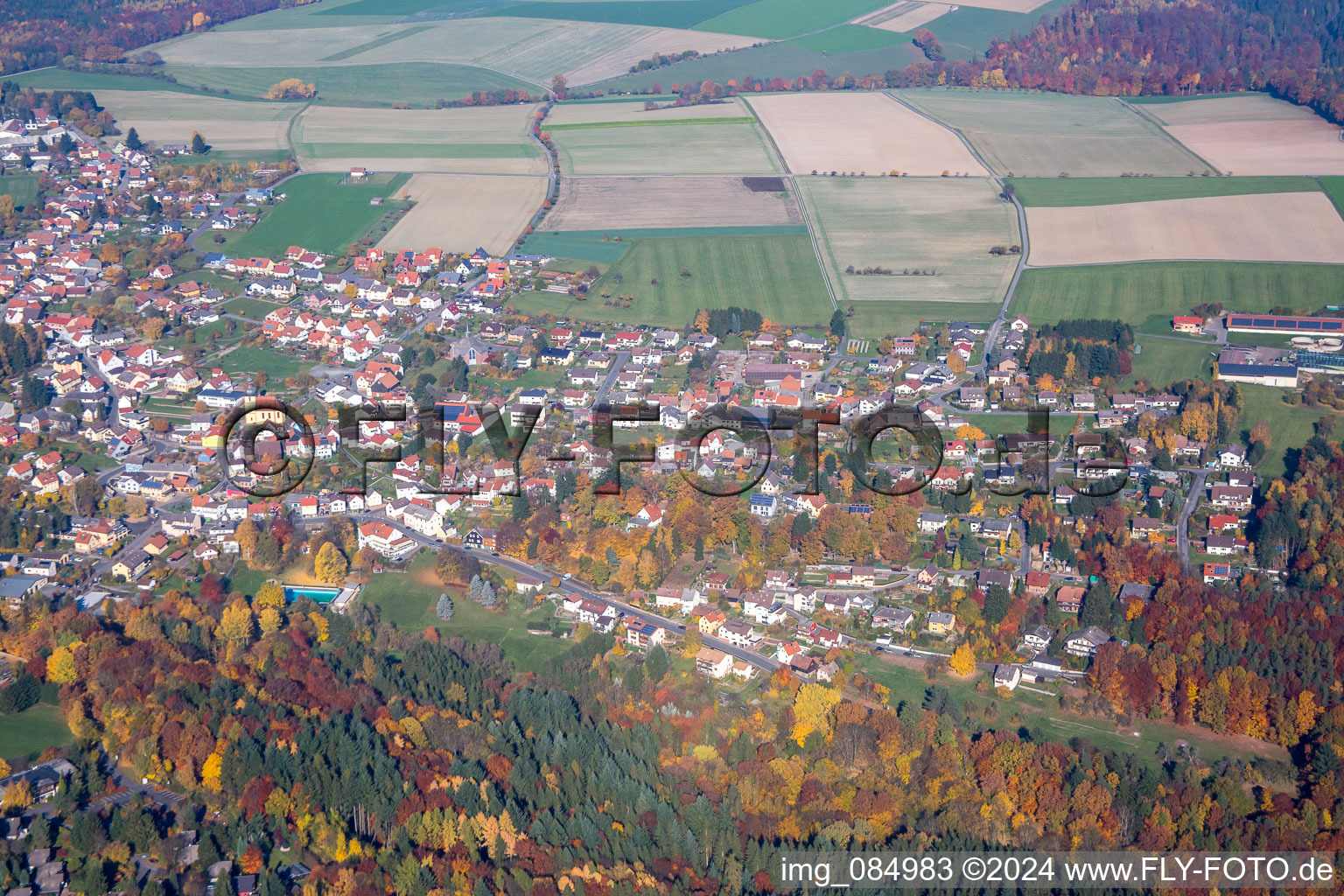 Quartier Vielbrunn in Michelstadt dans le département Hesse, Allemagne d'en haut