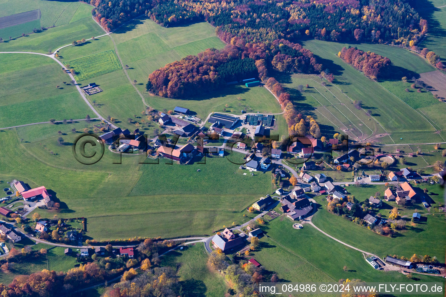 Quartier Breitenbuch in Kirchzell dans le département Bavière, Allemagne d'en haut