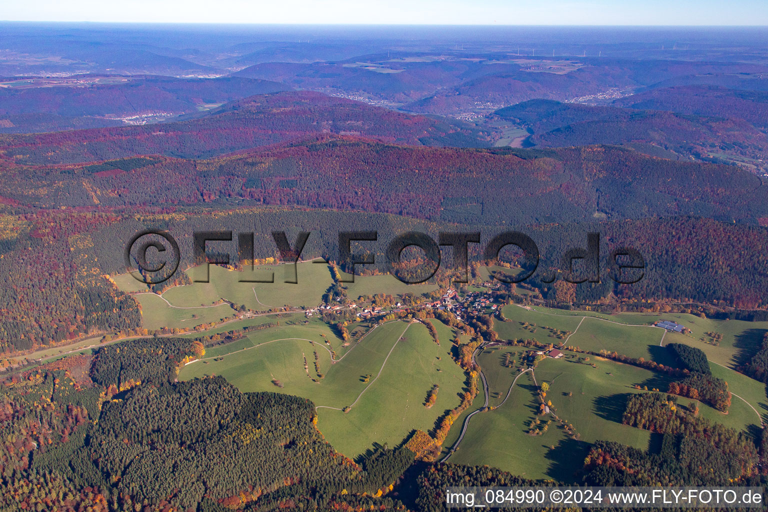 Vue aérienne de Quartier Watterbach in Kirchzell dans le département Bavière, Allemagne