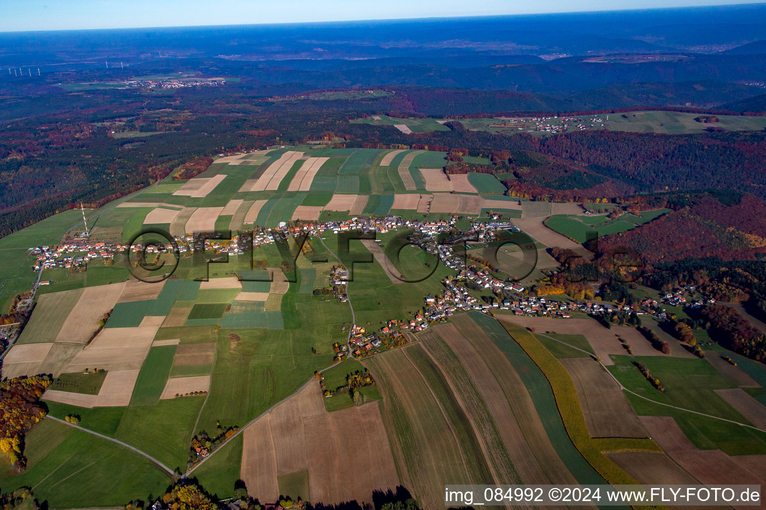 Quartier Würzberg in Michelstadt dans le département Hesse, Allemagne d'en haut