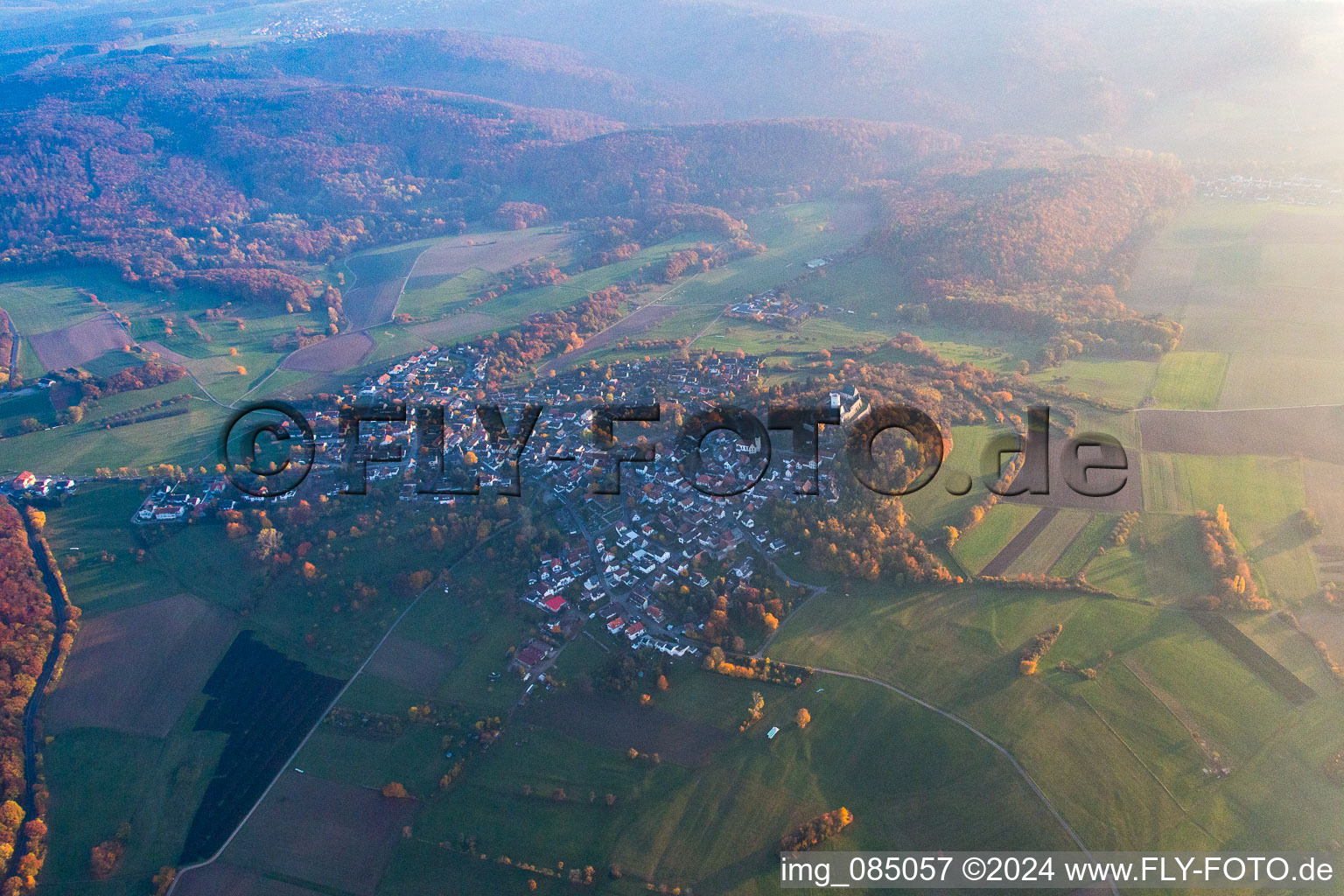 Vue aérienne de Quartier Hering in Otzberg dans le département Hesse, Allemagne