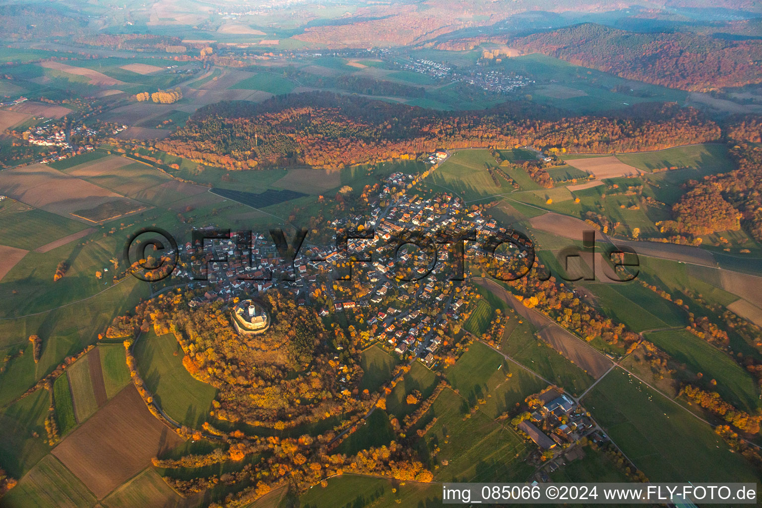 Vue oblique de Gilet Otzberg à le quartier Hering in Otzberg dans le département Hesse, Allemagne