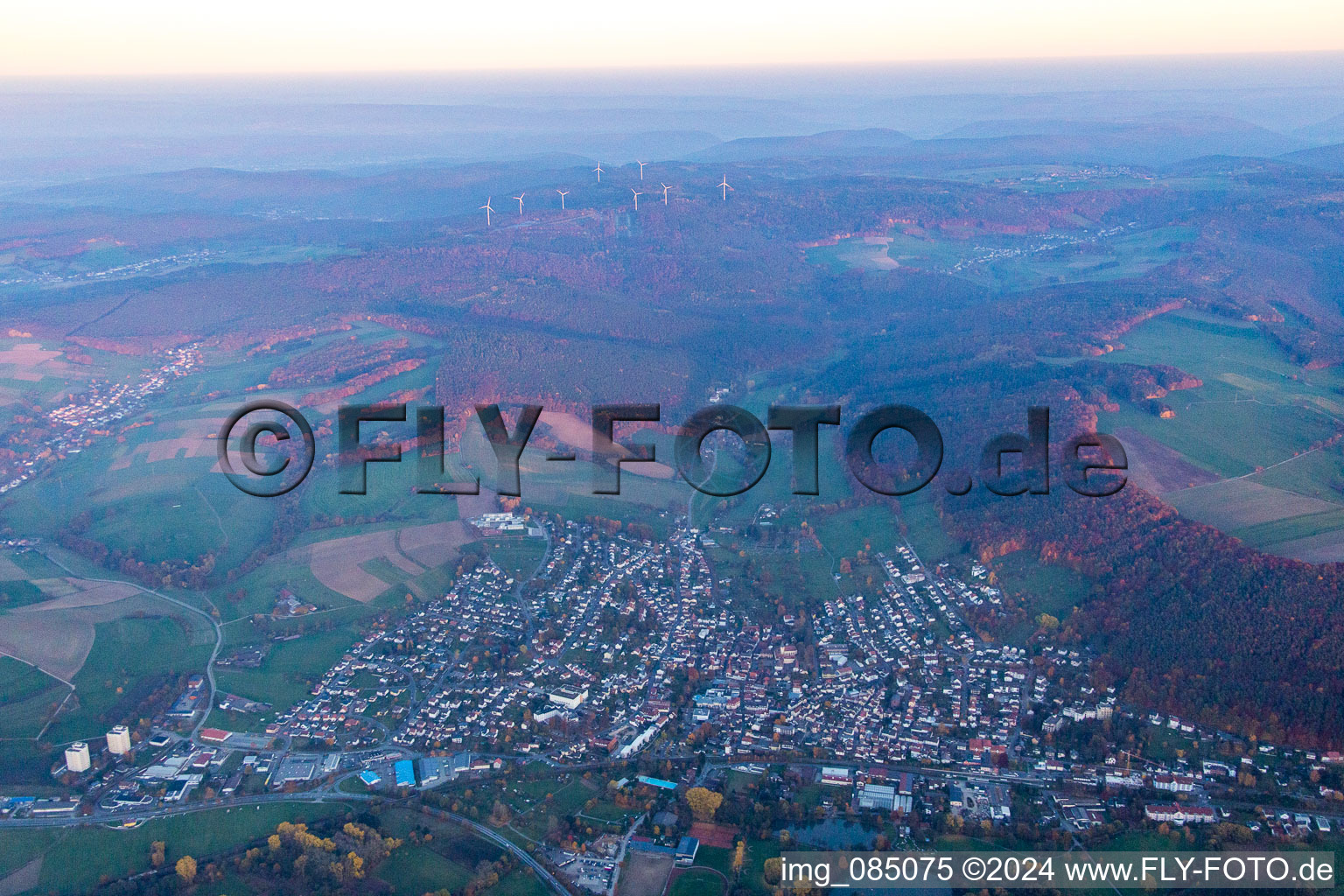 Vue aérienne de Bad König dans le département Hesse, Allemagne