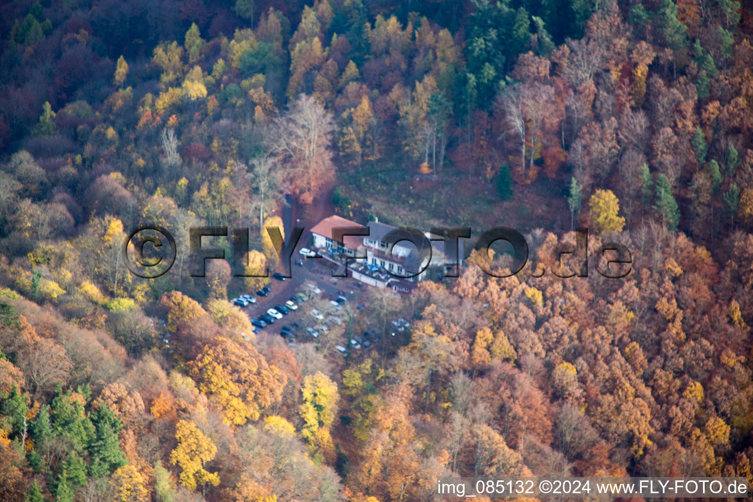 Vue aérienne de Barberousse à le quartier Bindersbach in Annweiler am Trifels dans le département Rhénanie-Palatinat, Allemagne