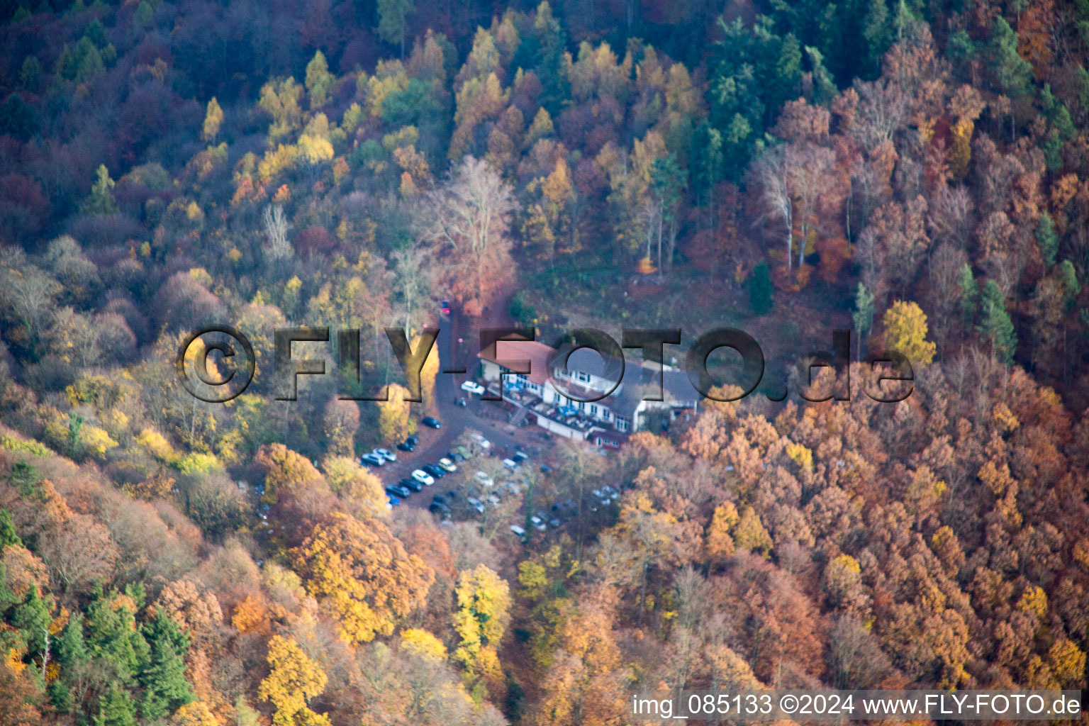 Vue aérienne de Barberousse à le quartier Bindersbach in Annweiler am Trifels dans le département Rhénanie-Palatinat, Allemagne