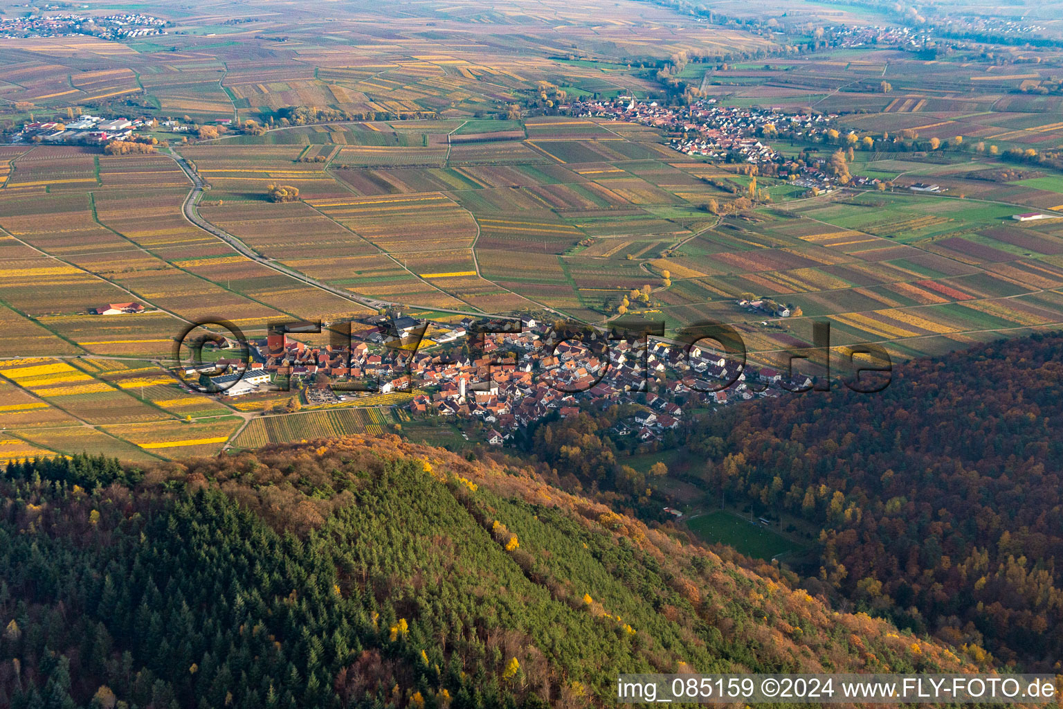 Vue d'oiseau de Eschbach dans le département Rhénanie-Palatinat, Allemagne