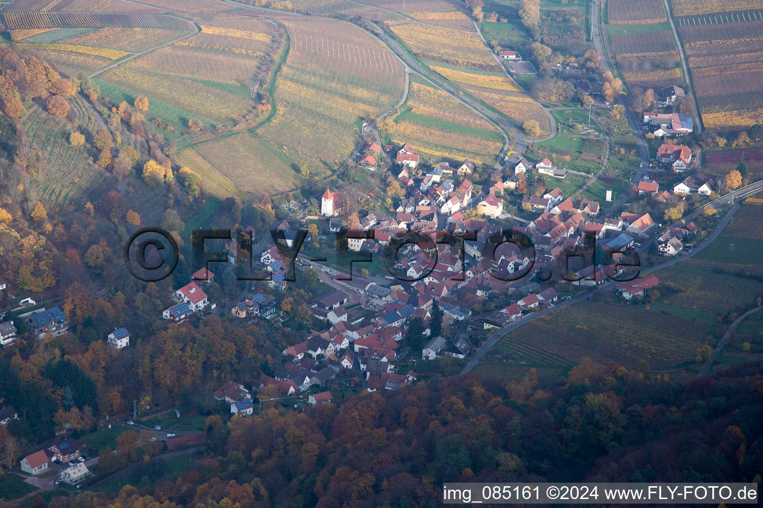 Photographie aérienne de Leinsweiler dans le département Rhénanie-Palatinat, Allemagne