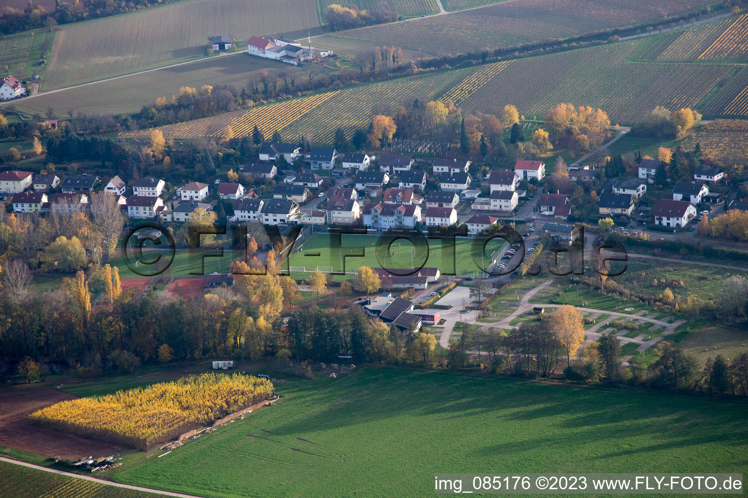 Photographie aérienne de Terrains de sport à le quartier Ingenheim in Billigheim-Ingenheim dans le département Rhénanie-Palatinat, Allemagne