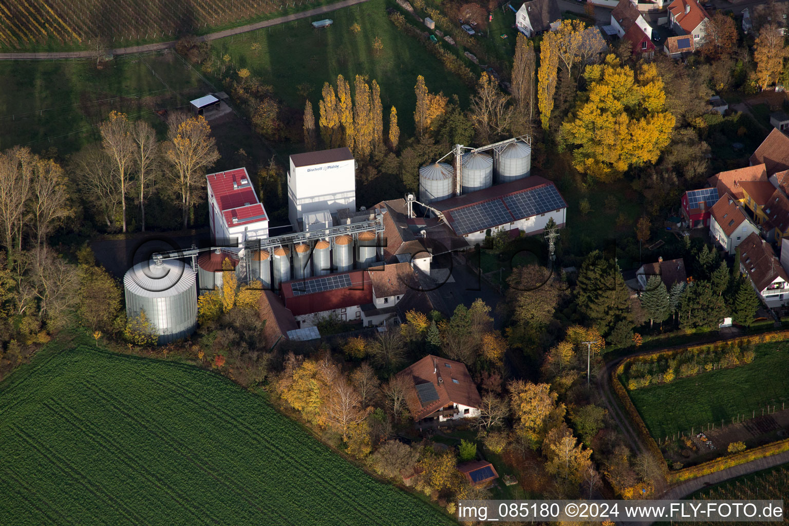 Photographie aérienne de Bischoff-Mühl à le quartier Appenhofen in Billigheim-Ingenheim dans le département Rhénanie-Palatinat, Allemagne