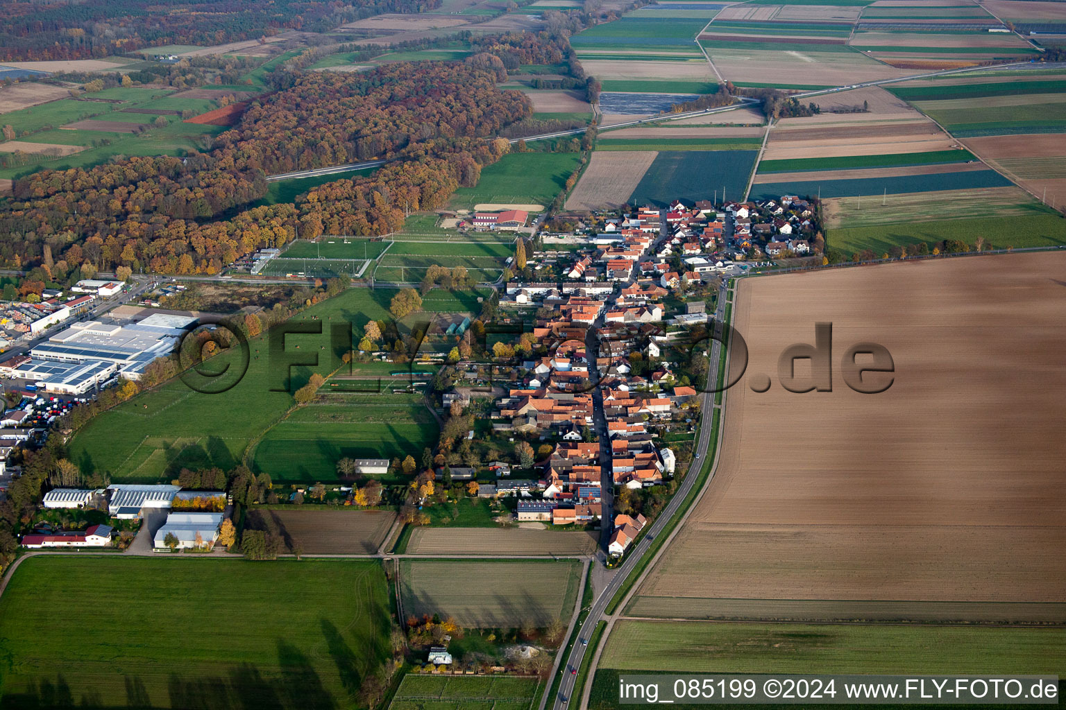 Enregistrement par drone de Quartier Minderslachen in Kandel dans le département Rhénanie-Palatinat, Allemagne