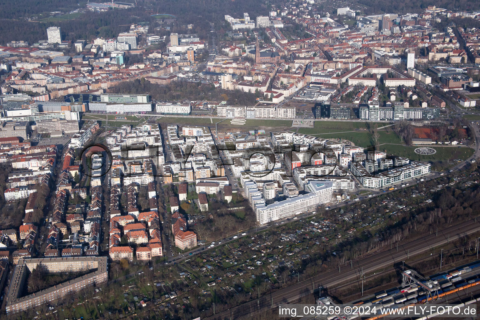 Quartier Rintheim in Karlsruhe dans le département Bade-Wurtemberg, Allemagne vue d'en haut