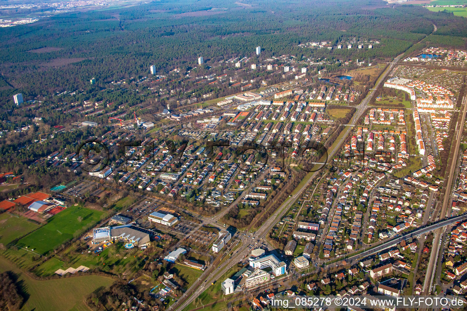 Photographie aérienne de Quartier Hagsfeld in Karlsruhe dans le département Bade-Wurtemberg, Allemagne