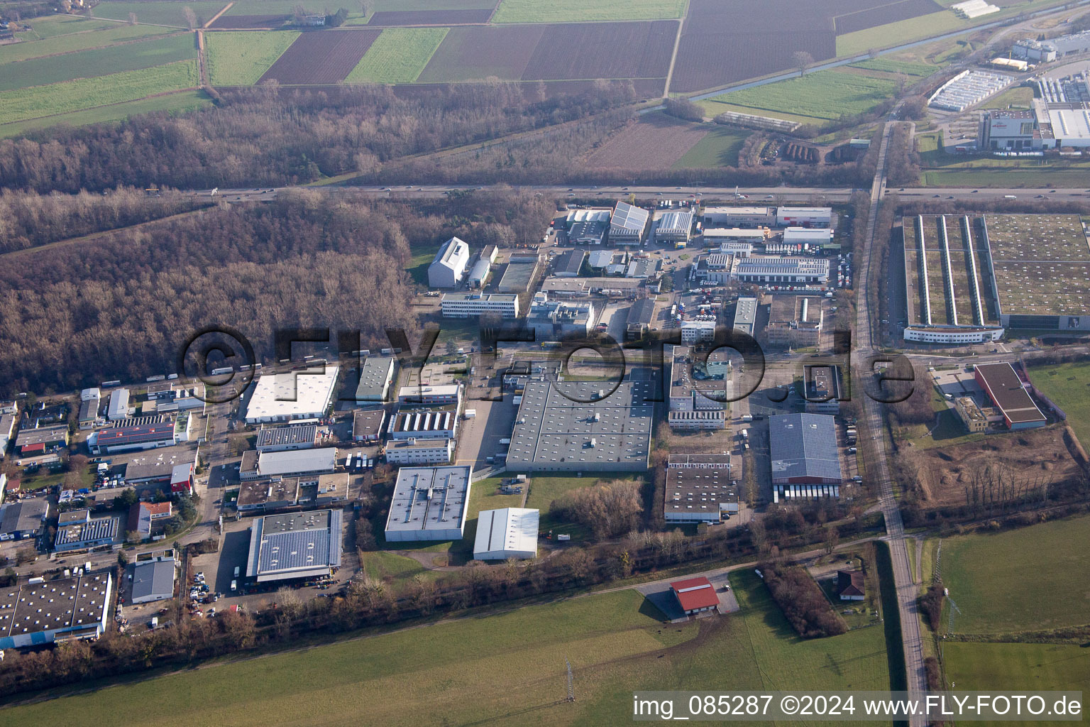 Vue aérienne de Chemin du foyer à le quartier Grötzingen in Karlsruhe dans le département Bade-Wurtemberg, Allemagne