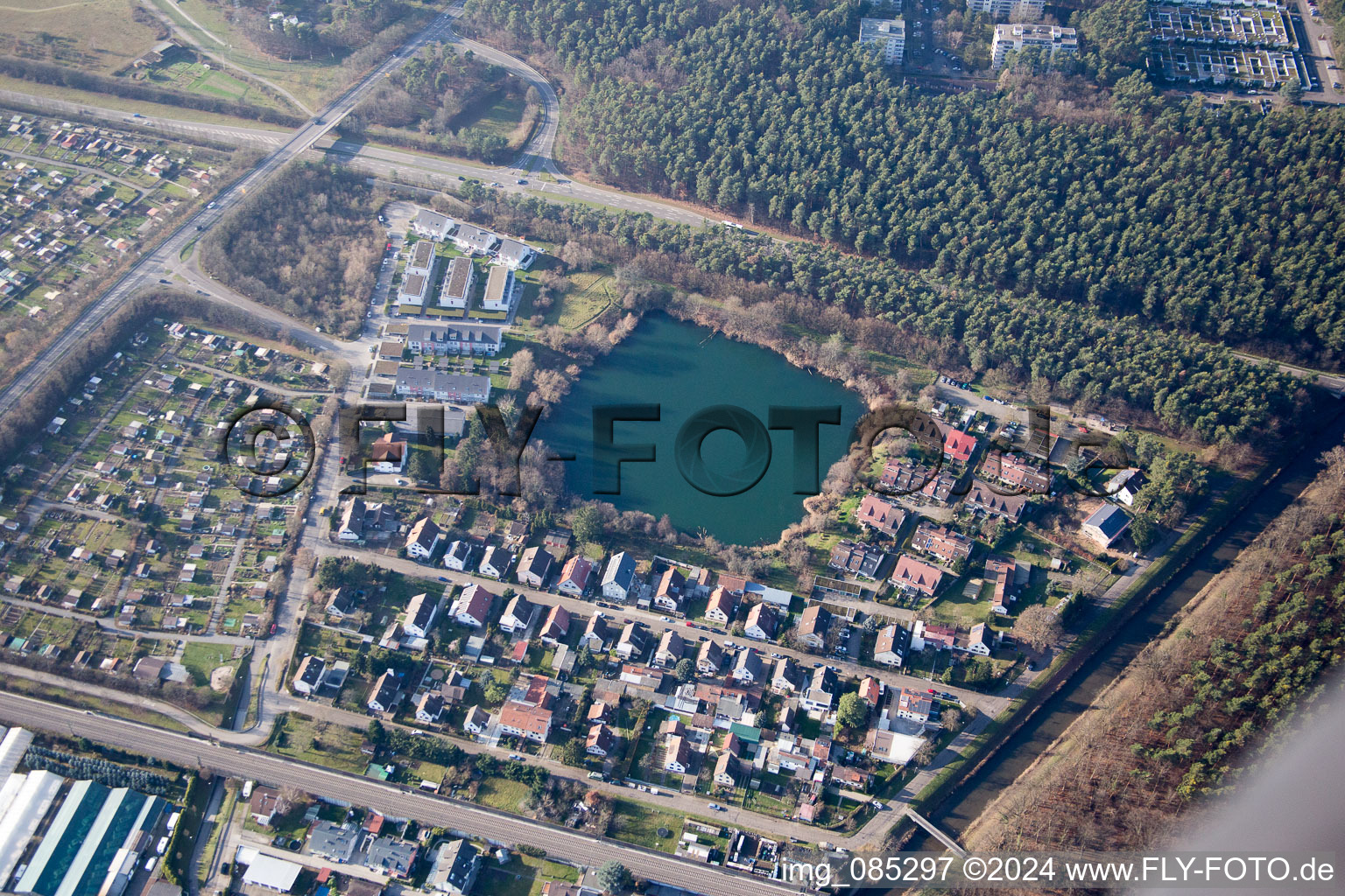 Quartier Hagsfeld in Karlsruhe dans le département Bade-Wurtemberg, Allemagne d'en haut