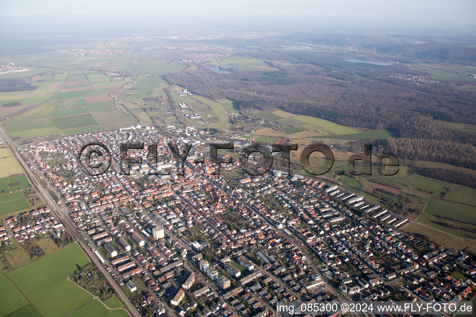 Vue aérienne de Quartier Blankenloch in Stutensee dans le département Bade-Wurtemberg, Allemagne