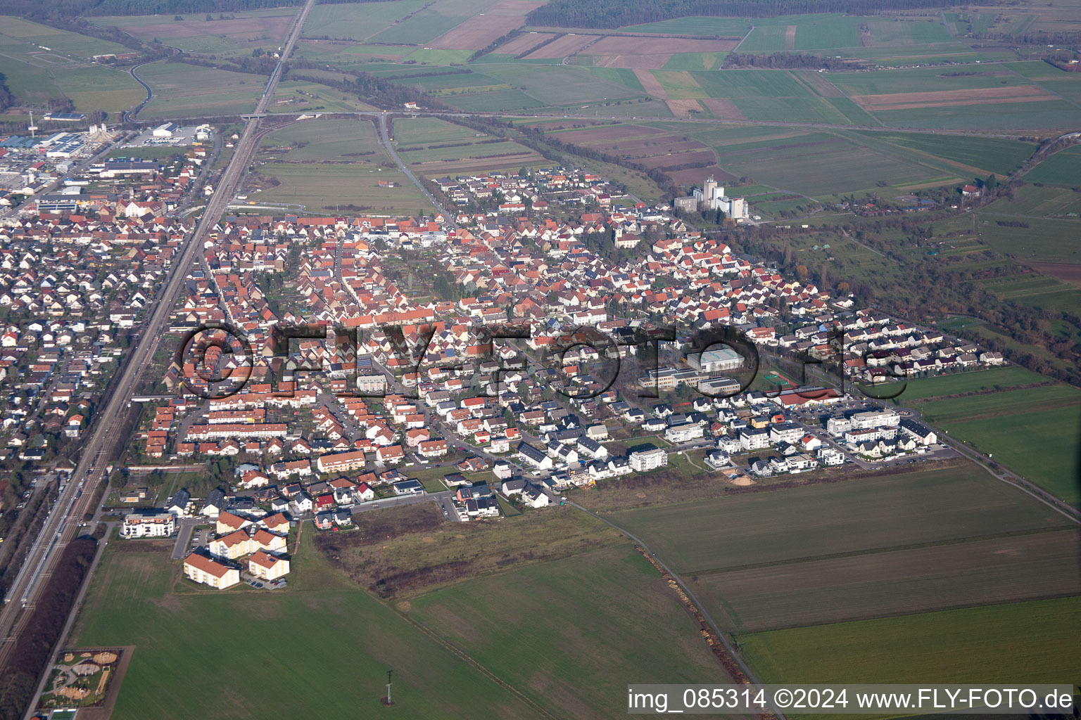 Vue oblique de Quartier Friedrichstal in Stutensee dans le département Bade-Wurtemberg, Allemagne