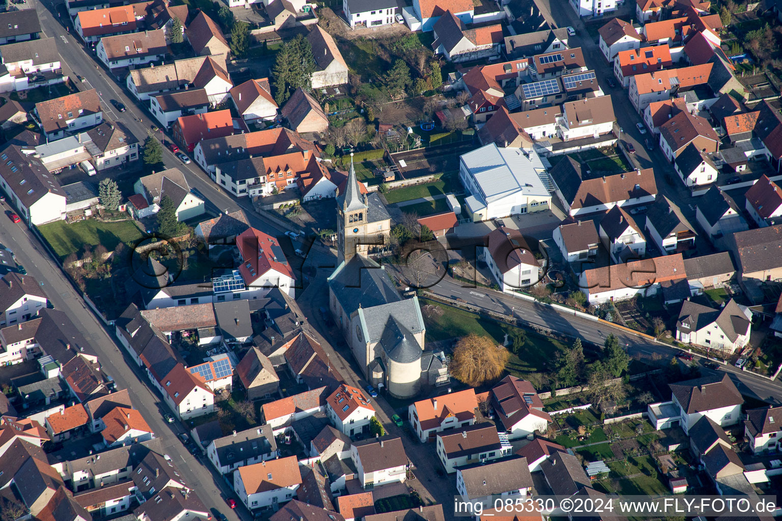 Vue oblique de Quartier Neuthard in Karlsdorf-Neuthard dans le département Bade-Wurtemberg, Allemagne