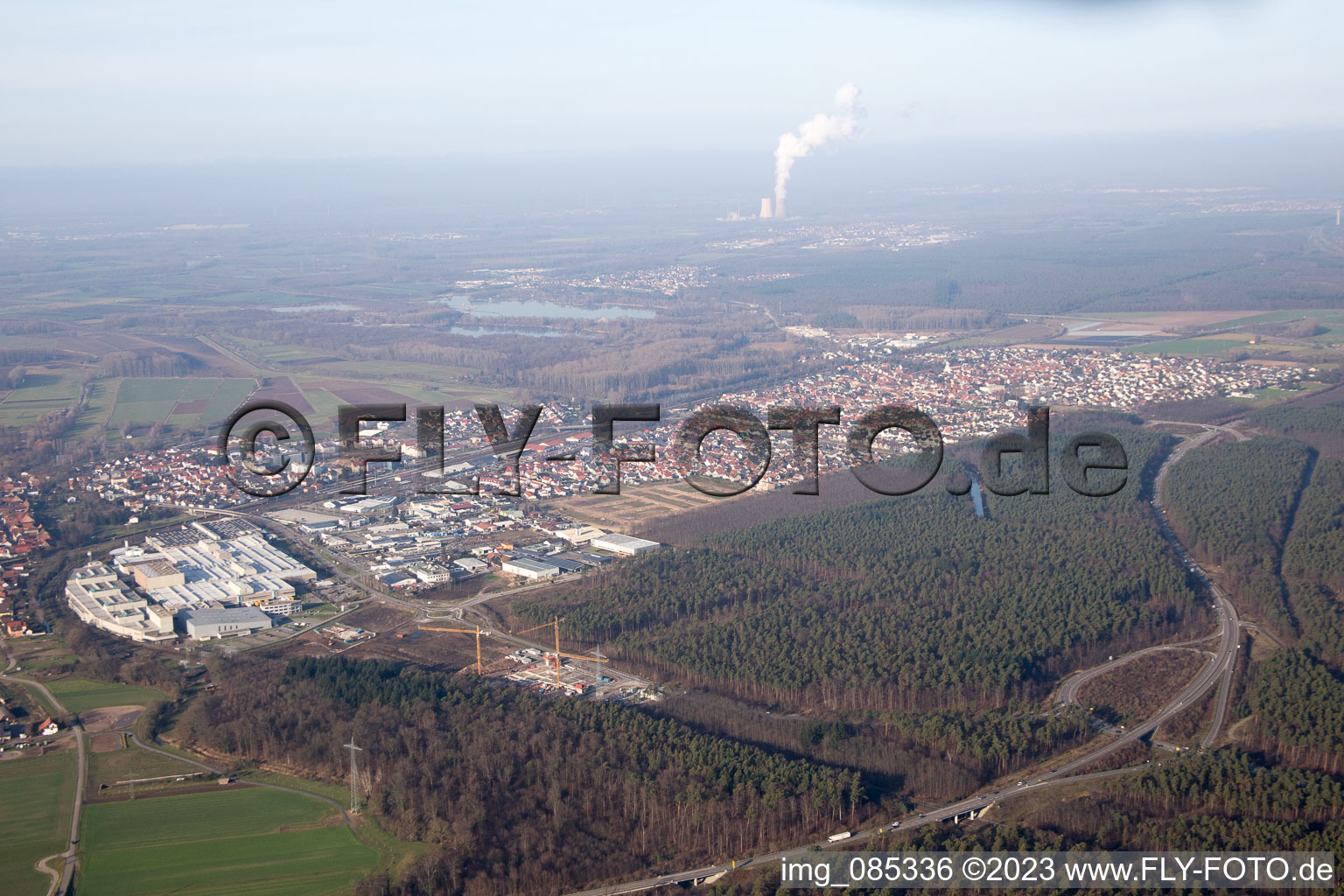 Quartier Graben in Graben-Neudorf dans le département Bade-Wurtemberg, Allemagne d'en haut