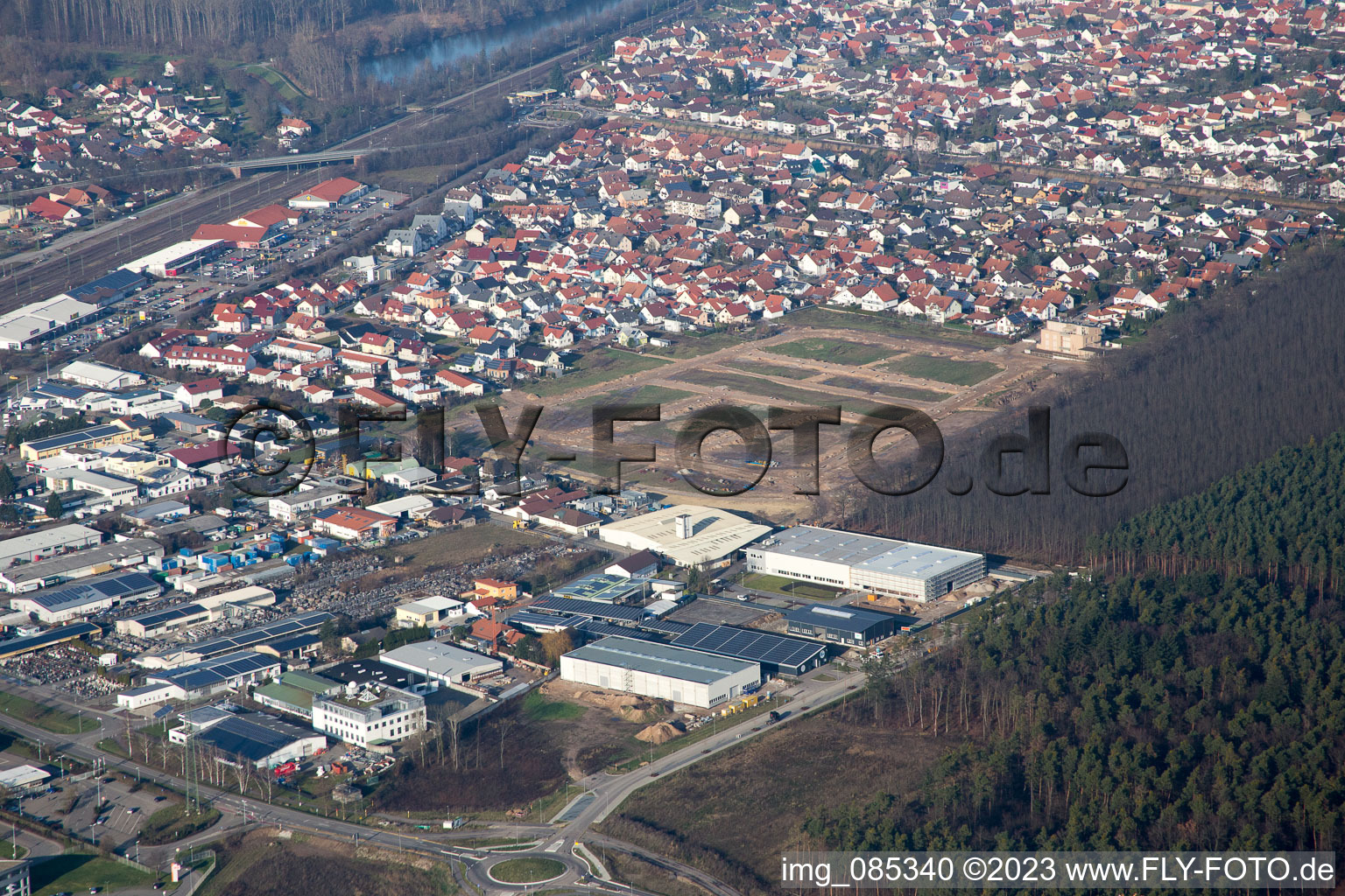 Quartier Graben in Graben-Neudorf dans le département Bade-Wurtemberg, Allemagne vue d'en haut