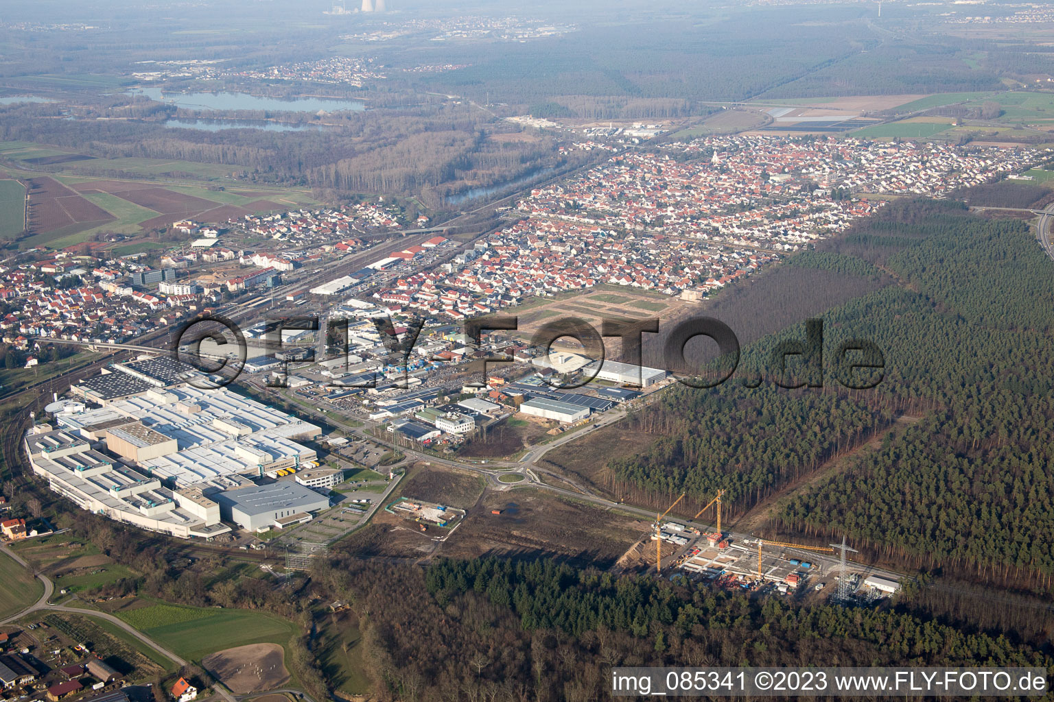 Quartier Graben in Graben-Neudorf dans le département Bade-Wurtemberg, Allemagne depuis l'avion