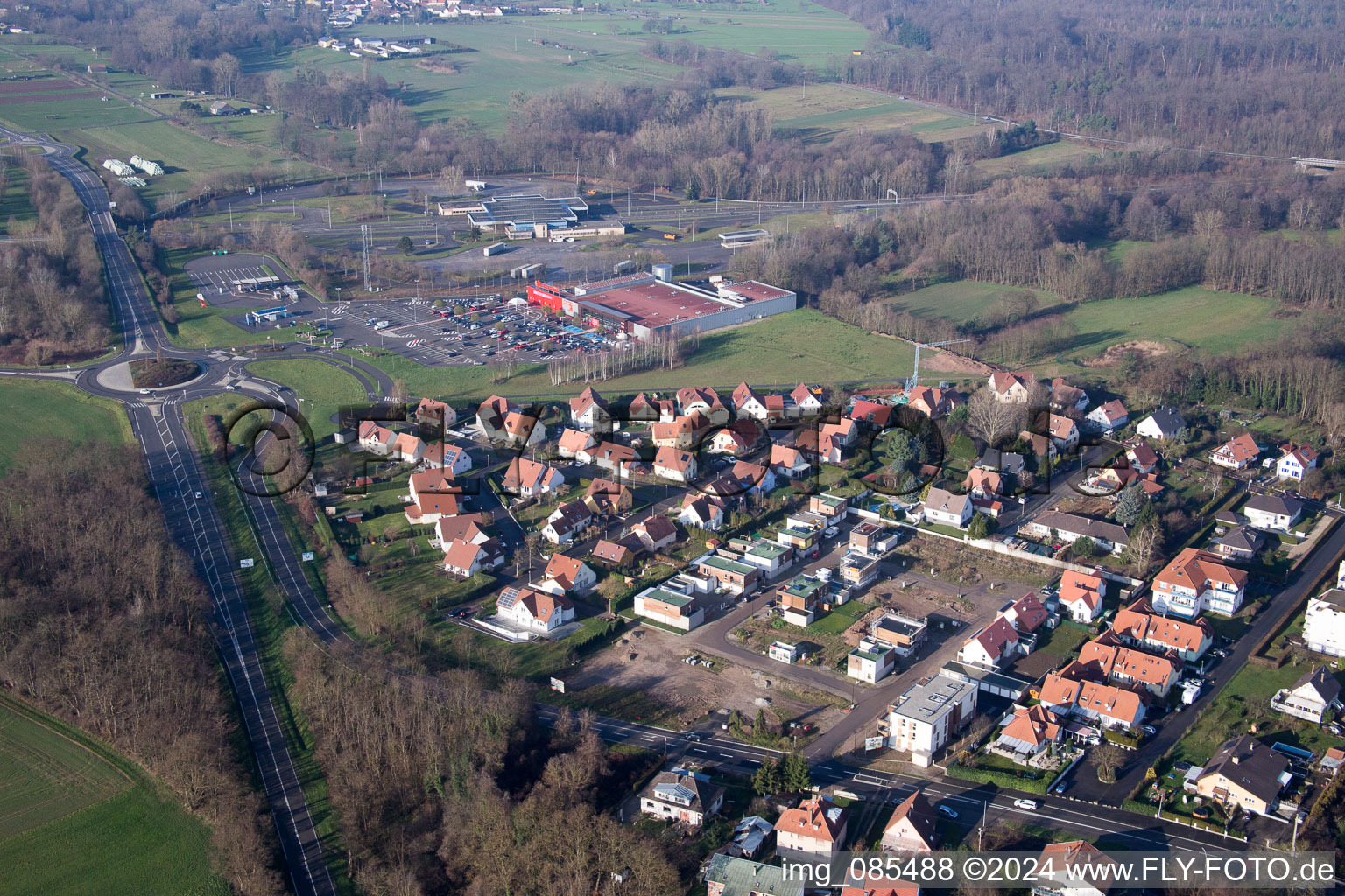 Lauterbourg dans le département Bas Rhin, France d'un drone