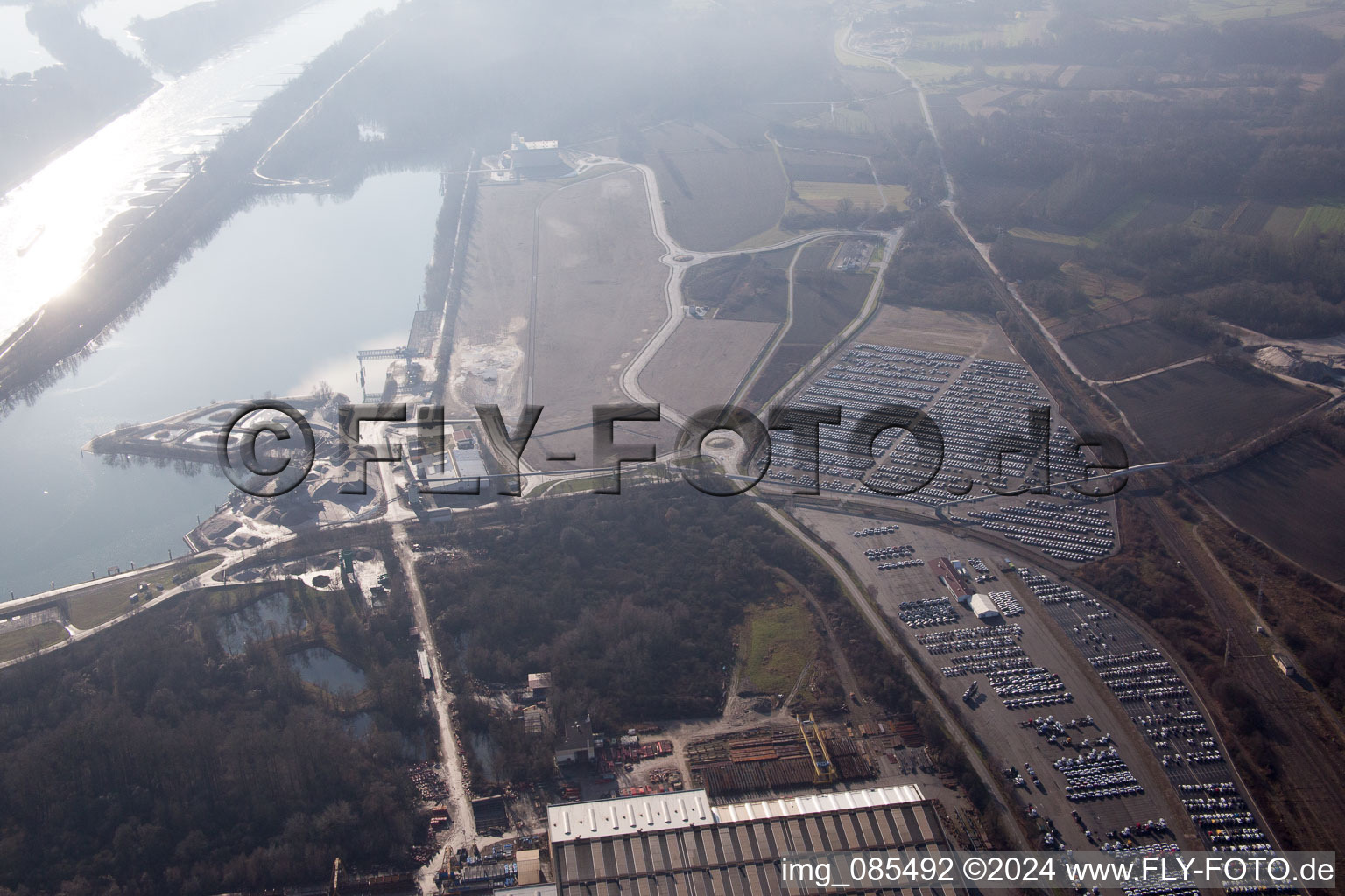 Vue oblique de Lauterbourg dans le département Bas Rhin, France