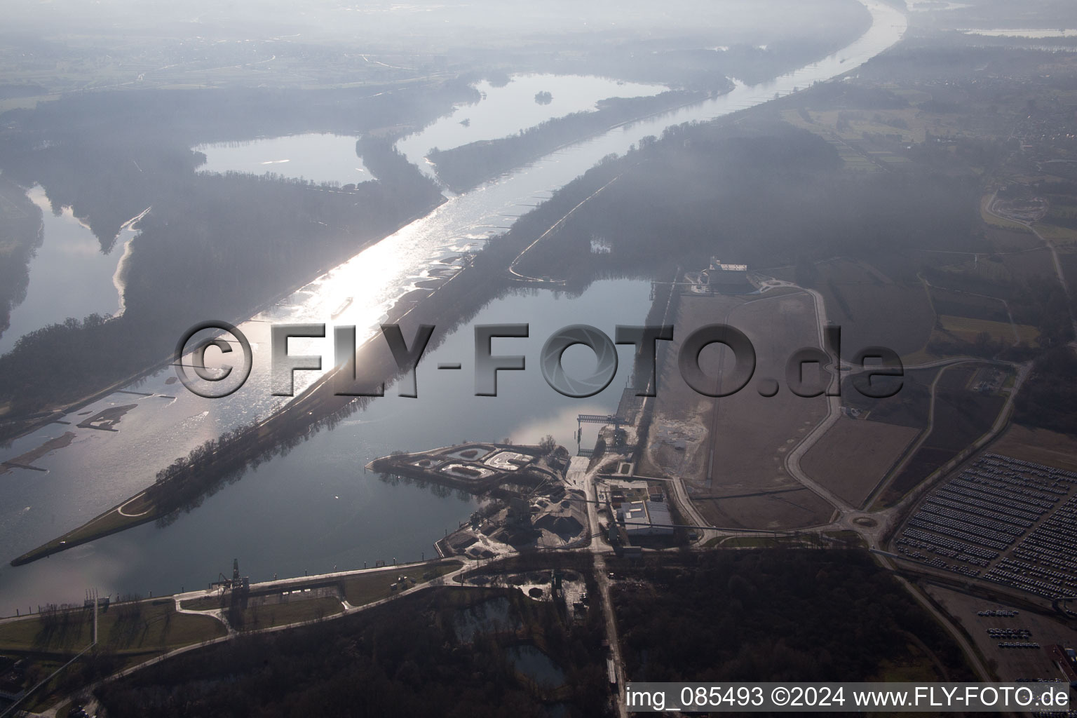 Lauterbourg dans le département Bas Rhin, France d'en haut