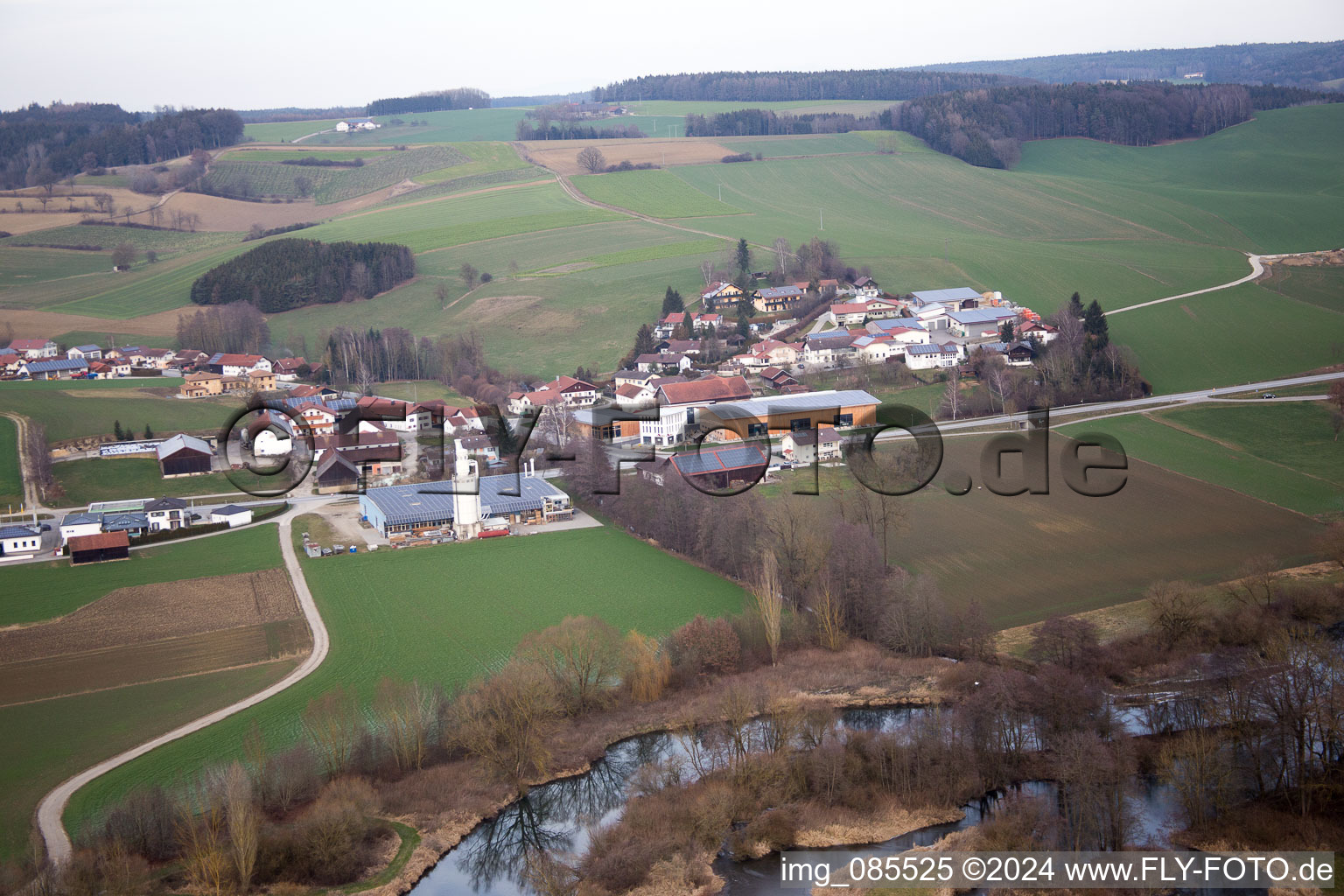 Vue aérienne de Nindorf dans le département Bavière, Allemagne