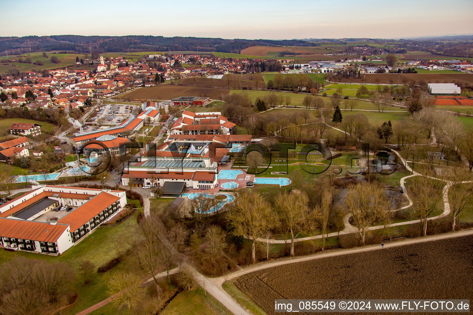 Photographie aérienne de Thermes Rottal à le quartier Aunham in Bad Birnbach dans le département Bavière, Allemagne