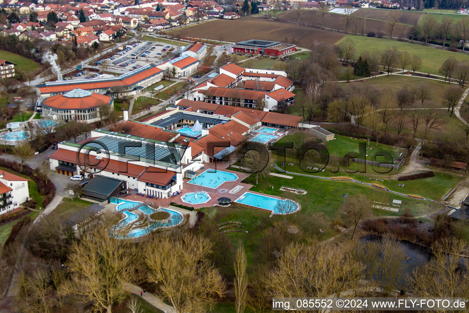 Enregistrement par drone de Quartier Aunham in Bad Birnbach dans le département Bavière, Allemagne