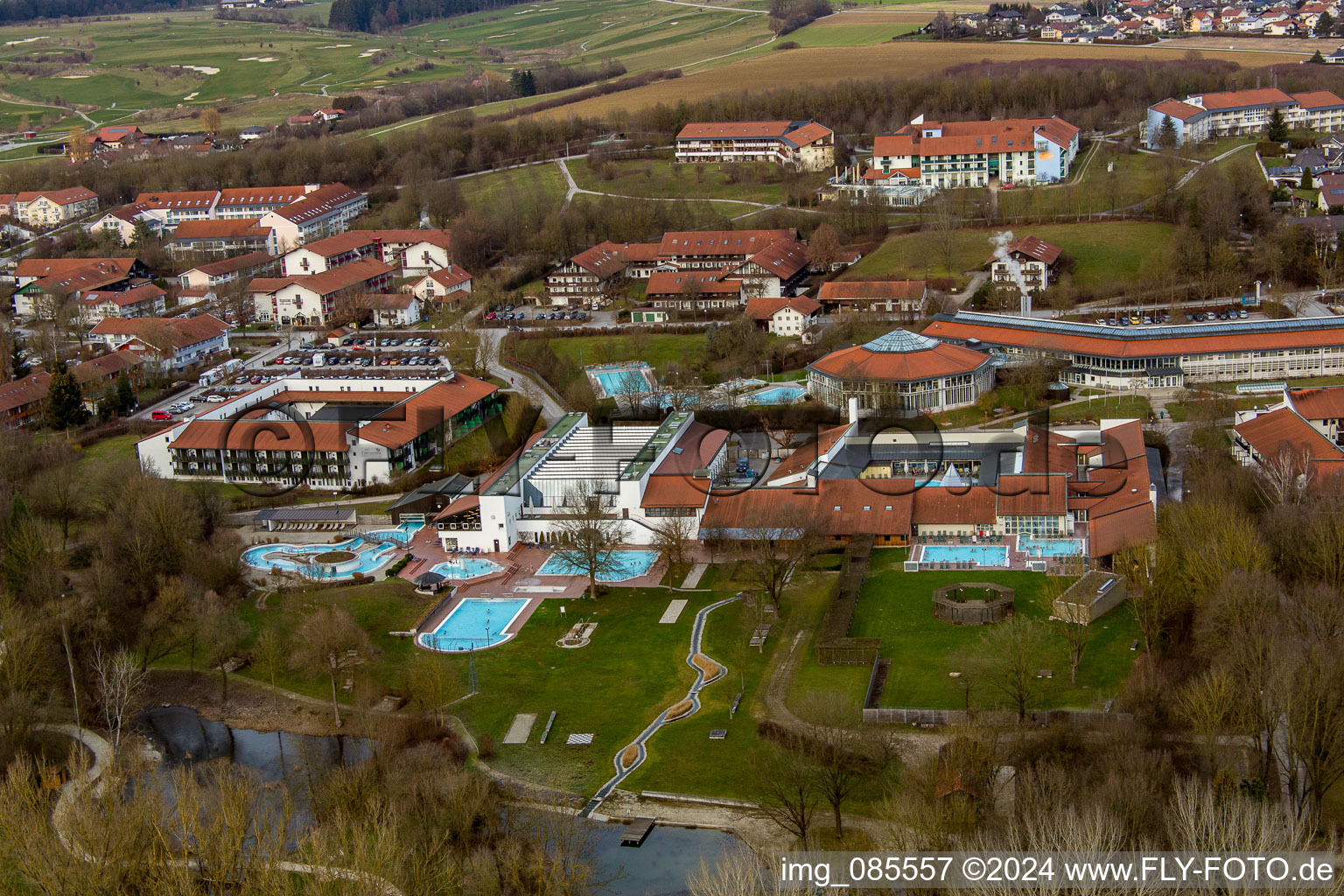 Thermes Rottal à le quartier Aunham in Bad Birnbach dans le département Bavière, Allemagne vue d'en haut