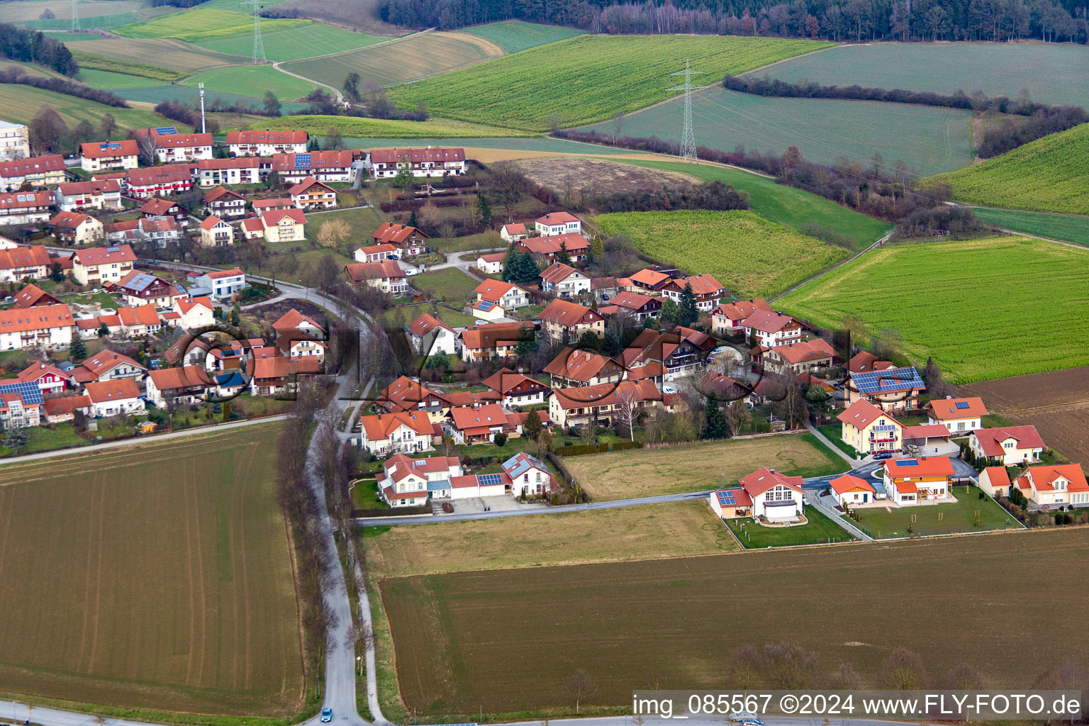 Vue oblique de Bad Birnbach dans le département Bavière, Allemagne