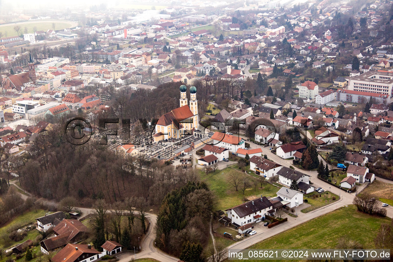 Église de pèlerinage du Gartlberg à Pfarrkirchen dans le département Bavière, Allemagne d'en haut