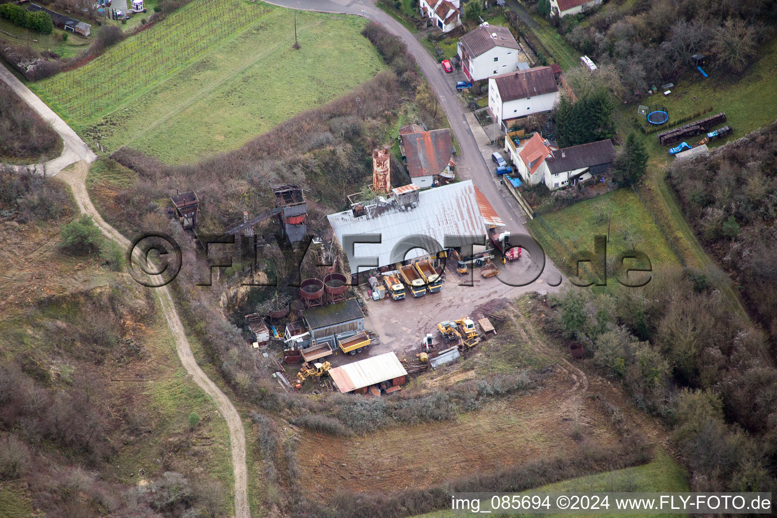 Vue aérienne de Waldstr. à le quartier Gleishorbach in Gleiszellen-Gleishorbach dans le département Rhénanie-Palatinat, Allemagne