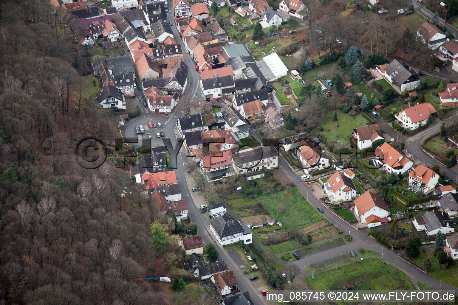 Dörrenbach dans le département Rhénanie-Palatinat, Allemagne depuis l'avion