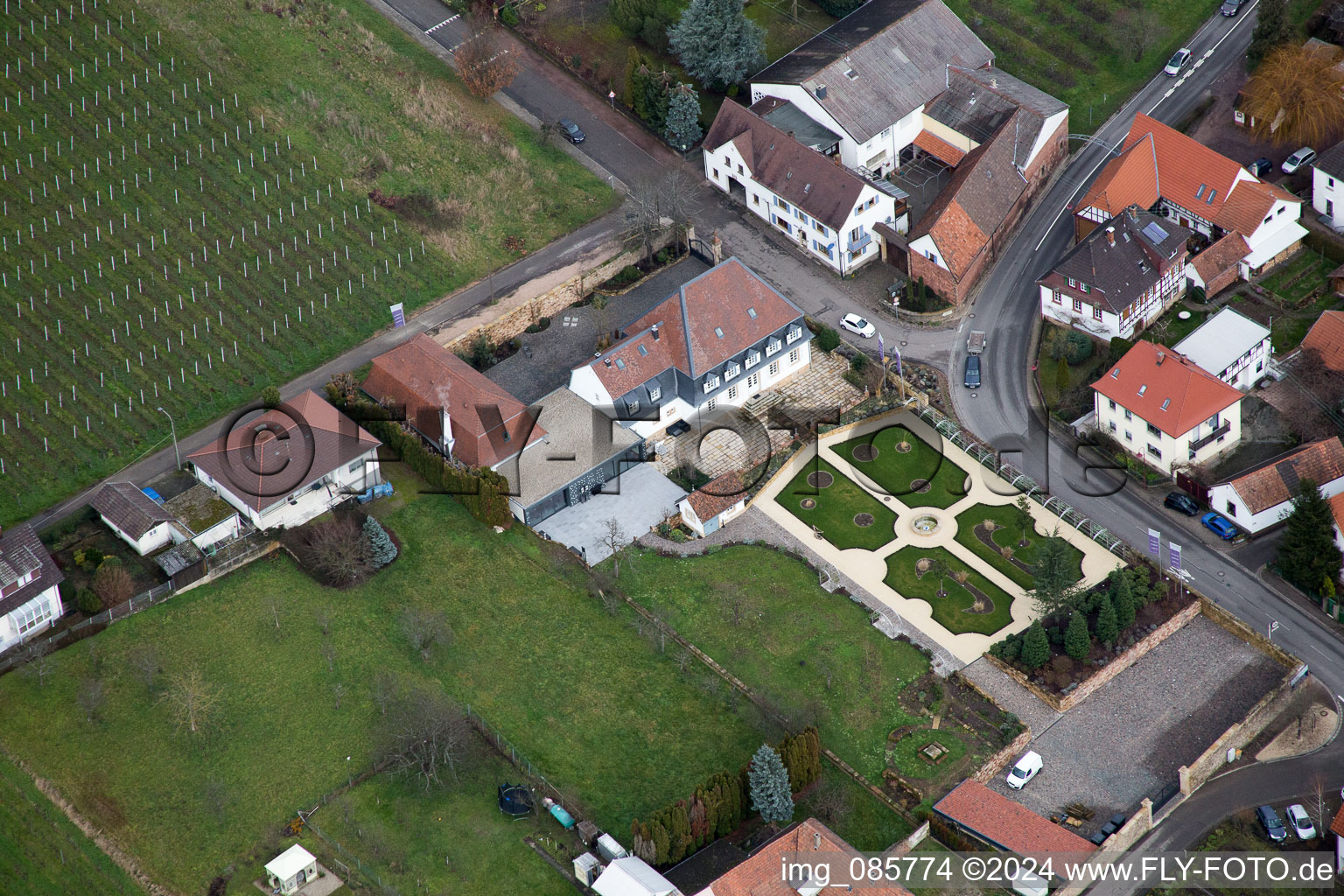 Oberotterbach dans le département Rhénanie-Palatinat, Allemagne depuis l'avion