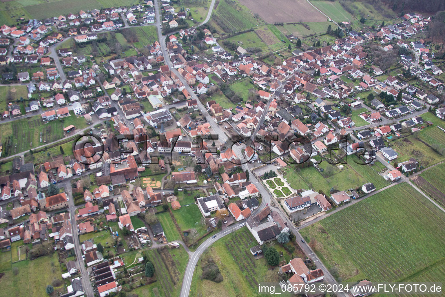 Oberotterbach dans le département Rhénanie-Palatinat, Allemagne d'en haut