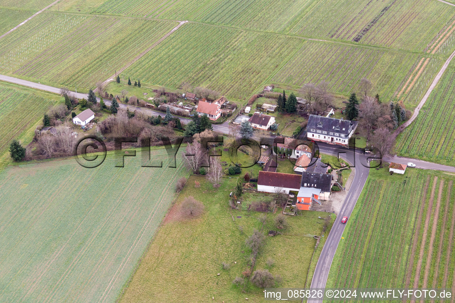 Vue aérienne de Propriété d'une ferme à Windhof à Schweighofen dans le département Rhénanie-Palatinat, Allemagne