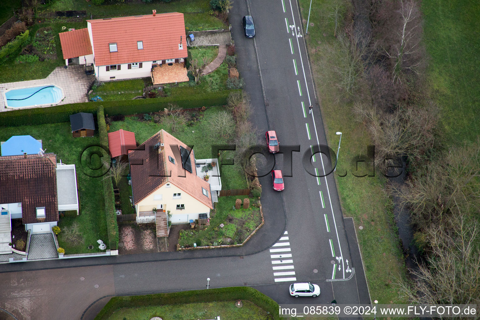 Vue d'oiseau de Quartier Altenstadt in Wissembourg dans le département Bas Rhin, France