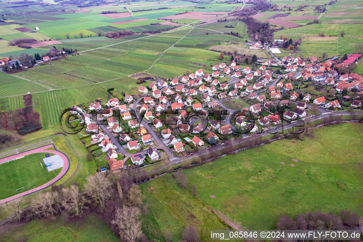 Quartier Altenstadt in Wissembourg dans le département Bas Rhin, France vue du ciel